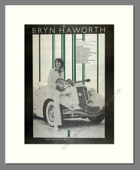 Bryn Haworth - Sunny Side of the Street UK Tour. Vintage Advert 1975 (ref AD16170)