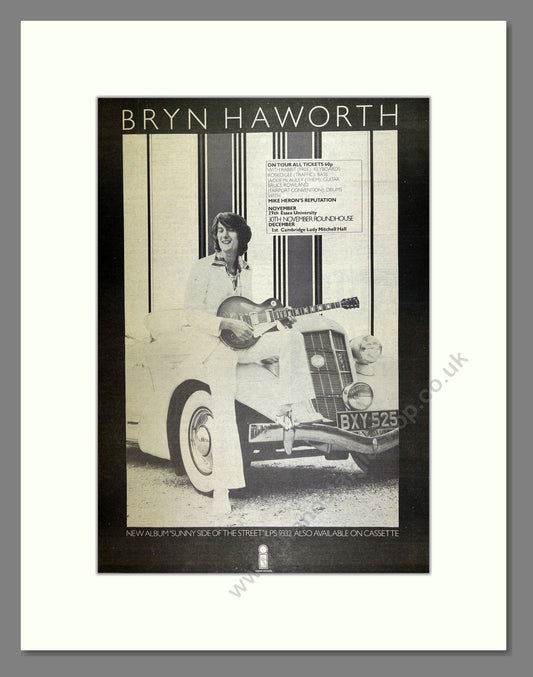 Bryn Haworth - Sunny Side of the Street UK Tour. Vintage Advert 1975 (ref AD16171)