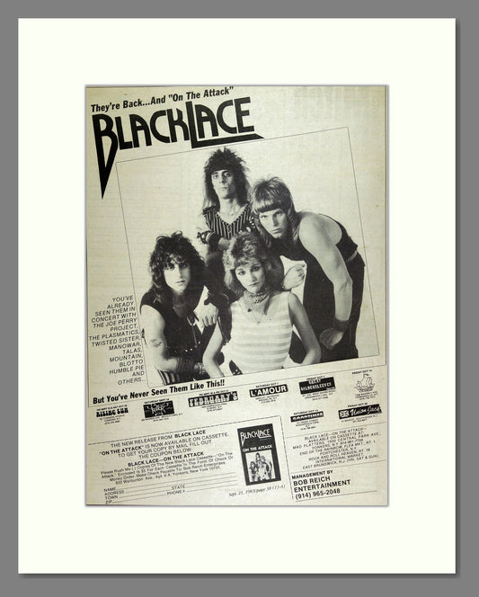 Black Lace (US) - Back on the Attack US Tour. Vintage Advert 1983 (ref AD16192)