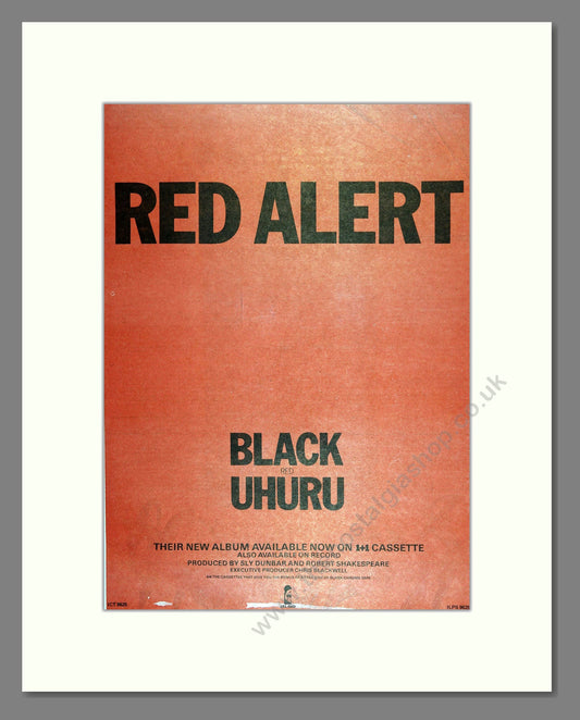 Black Uhuru - Red Alert. Vintage Advert 1981 (ref AD16197)