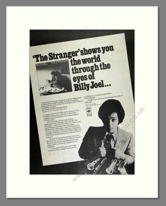 Billy Joel - The Stranger. Vintage Advert 1978 (ref AD16201)
