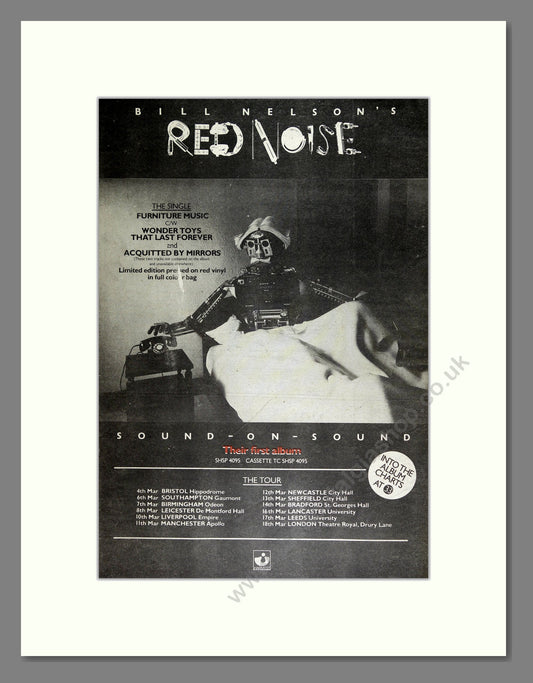 Bill Nelson's Red Noise - Sound On Sound. Vintage Advert 1979 (ref AD16207)
