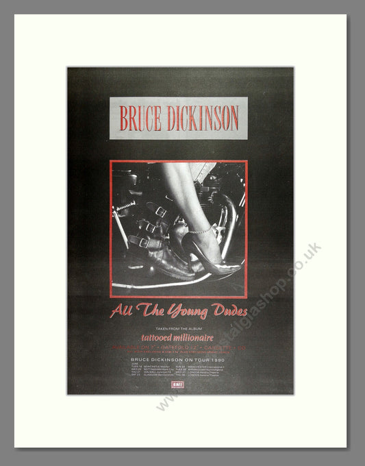 Bruce Dickinson - All The Young Dudes. Vintage Advert 1990 (ref AD16215)