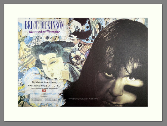 Bruce Dickinson - Tattooed Millionaire. Vintage Advert 1990 (ref AD16216)