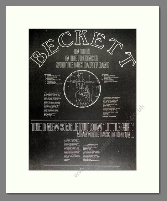 Beckett - UK Tour. Vintage Advert 1973 (ref AD16222)