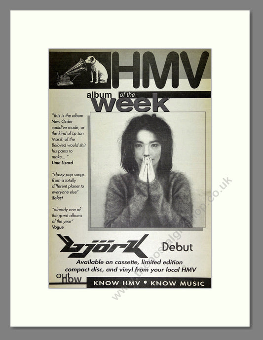 Bjork - Debut. Vintage Advert 1993 (ref AD16227)