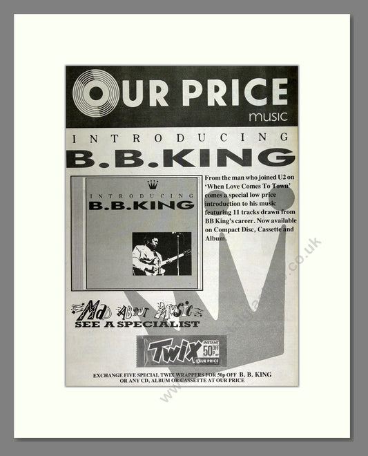 B.B.King - Introducing B.B.King. Vintage Advert 1989 (ref AD16228)