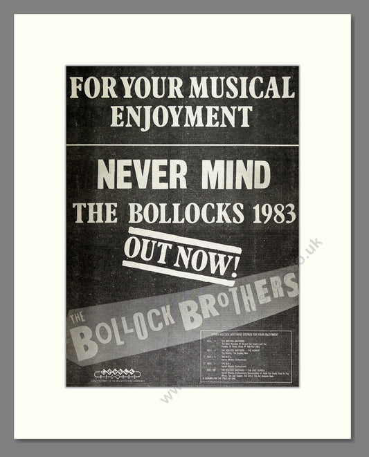Bollock Brothers (The) - Never Mind The Bollocks 1983. Vintage Advert 1983 (ref AD16230)