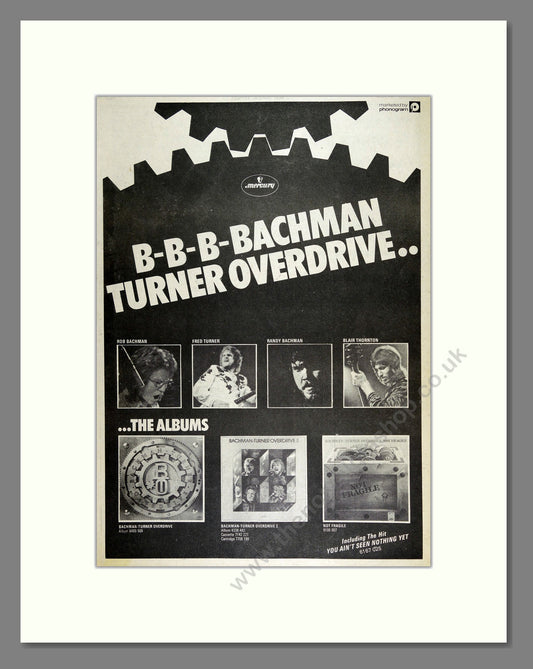 Bachman Turner Overdrive - The Albums. Vintage Advert 1974 (ref AD16232)