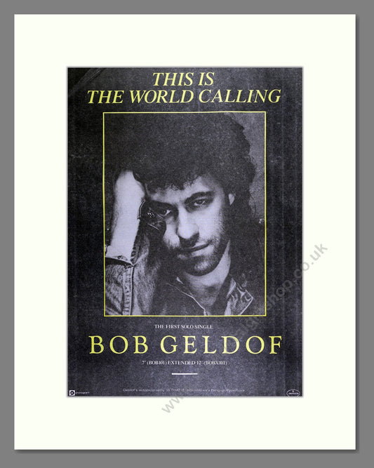 Bob Geldof - This is the World Calling. Vintage Advert 1986 (ref AD16234)
