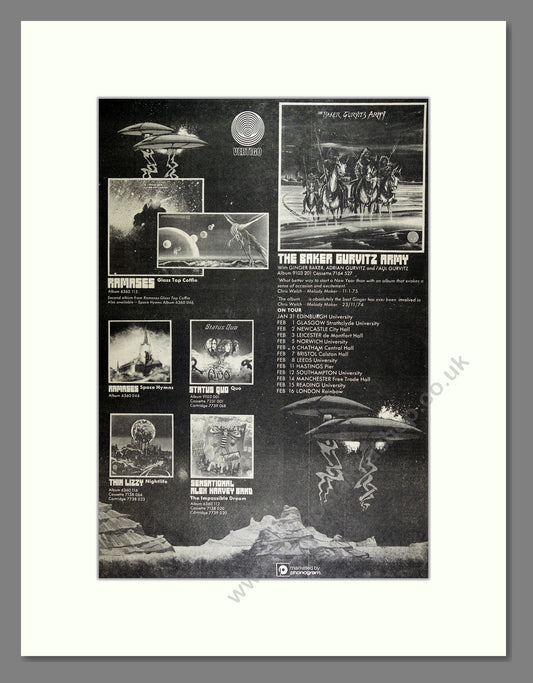 Baker Gurvitz Army (The) - UK Tour. Vintage Advert 1975 (ref AD16237)