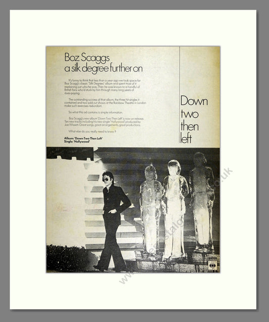 Boz Scaggs - Down Two Then Left . Vintage Advert 1977 (ref AD16243)