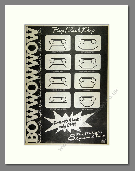 Bowwowwow - Flip Pack Pop. Vintage Advert 1980 (ref AD16245)