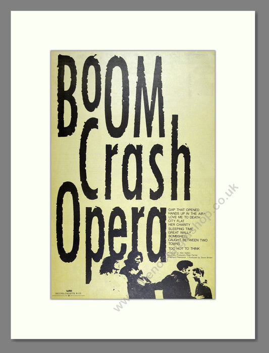 Boom Crash Opera - Debut Album. Vintage Advert 1987 (ref AD16247)