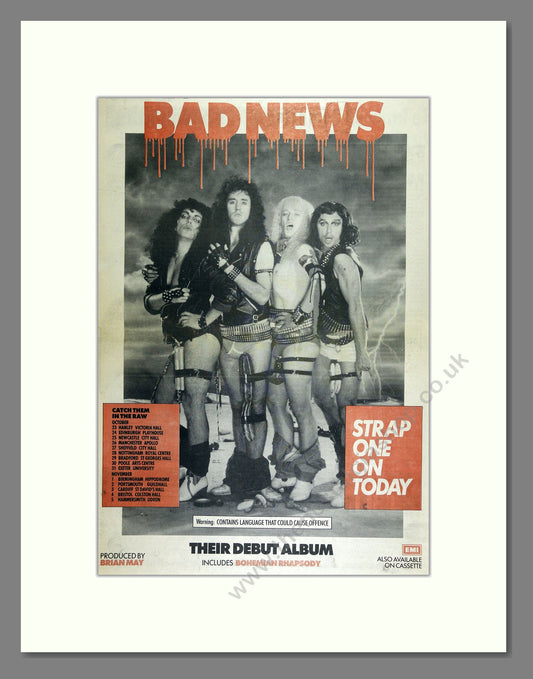 Bad News - Strap One On Today UK Tour. Vintage Advert 1987 (ref AD16251)