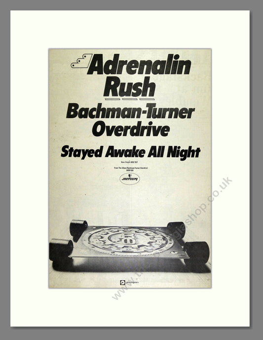 Bachman Turner Overdrive - Stayed Awake All Night. Vintage Advert 1973 (ref AD16266)