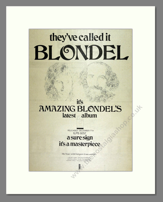 Amazing Blondels - Blondel. Vintage Advert 1973 (ref AD16267)