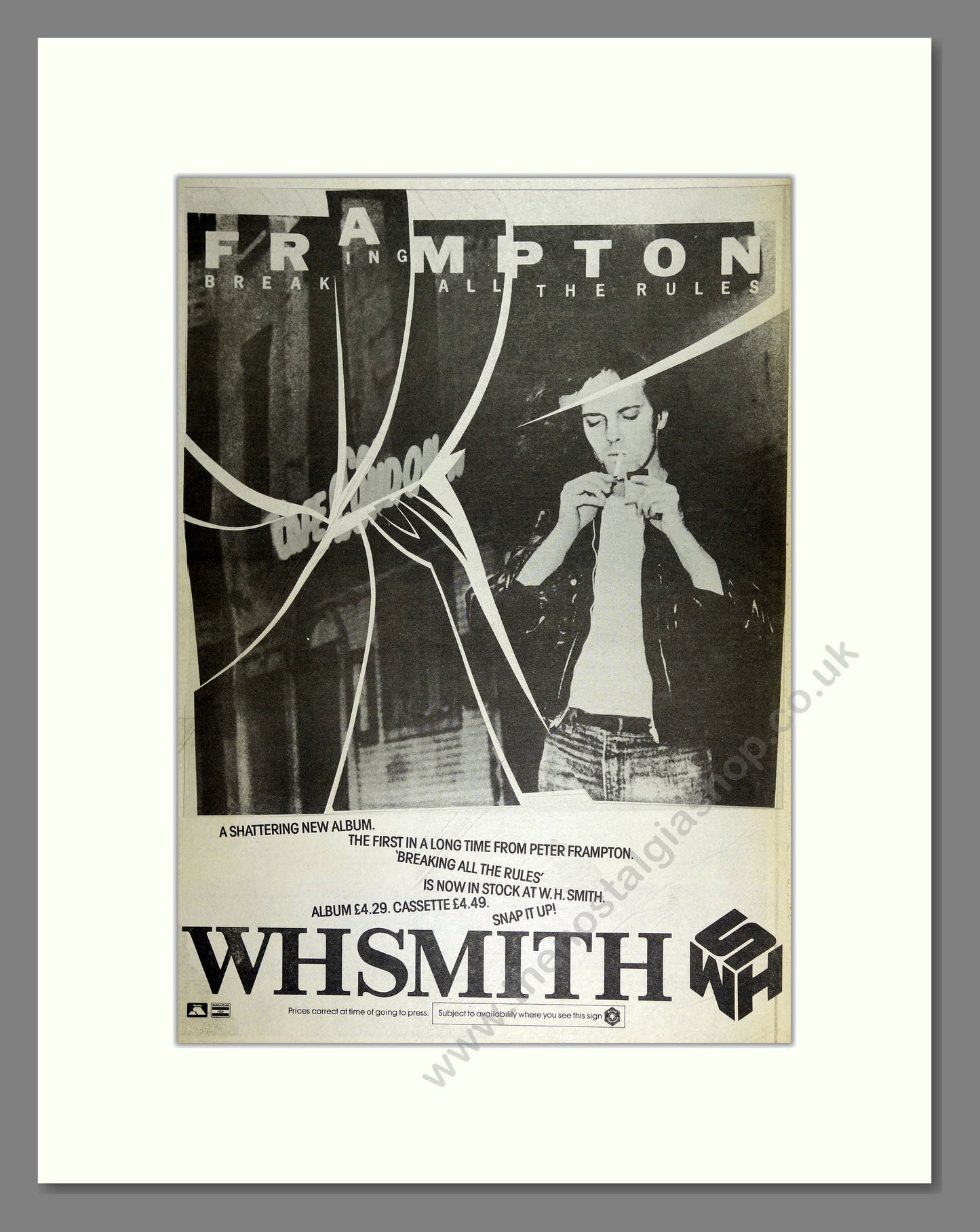 Peter Frampton - Breaking All The Rules. Vintage Advert 1981 (ref AD16357)