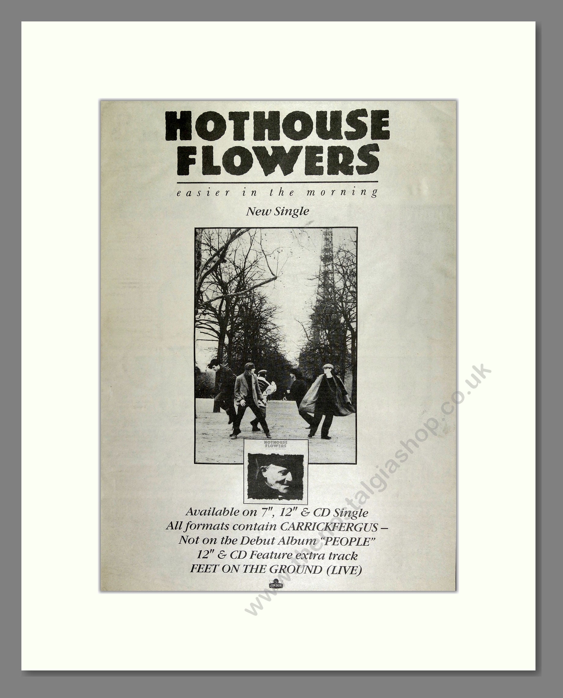 Hothouse Flowers - Easier In The Morning. Vintage Advert 1988 (ref AD16401)