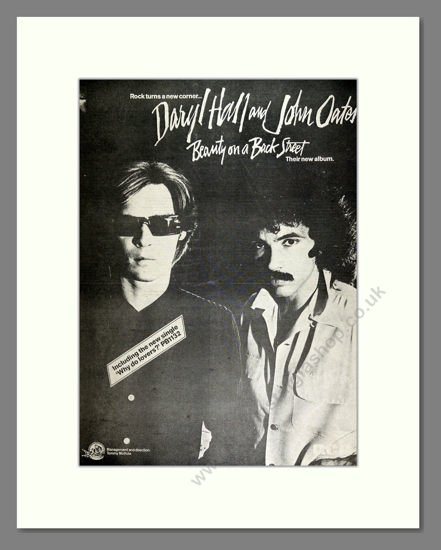 Hall and Oates - Beauty on a Back Street. Vintage Advert 1977 (ref AD16416)