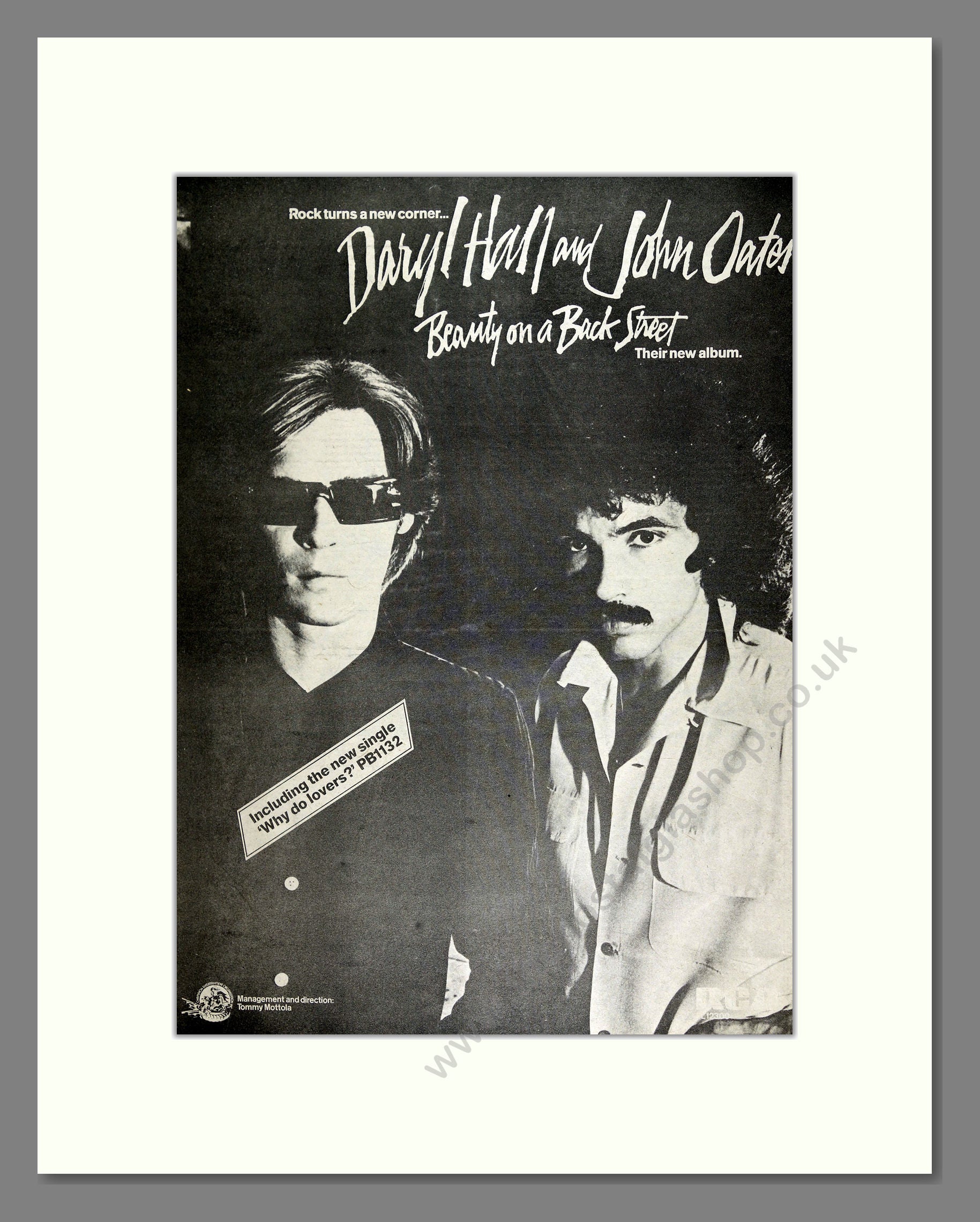 Hall and Oates - Beauty on a Back Street. Vintage Advert 1977 (ref AD16416)