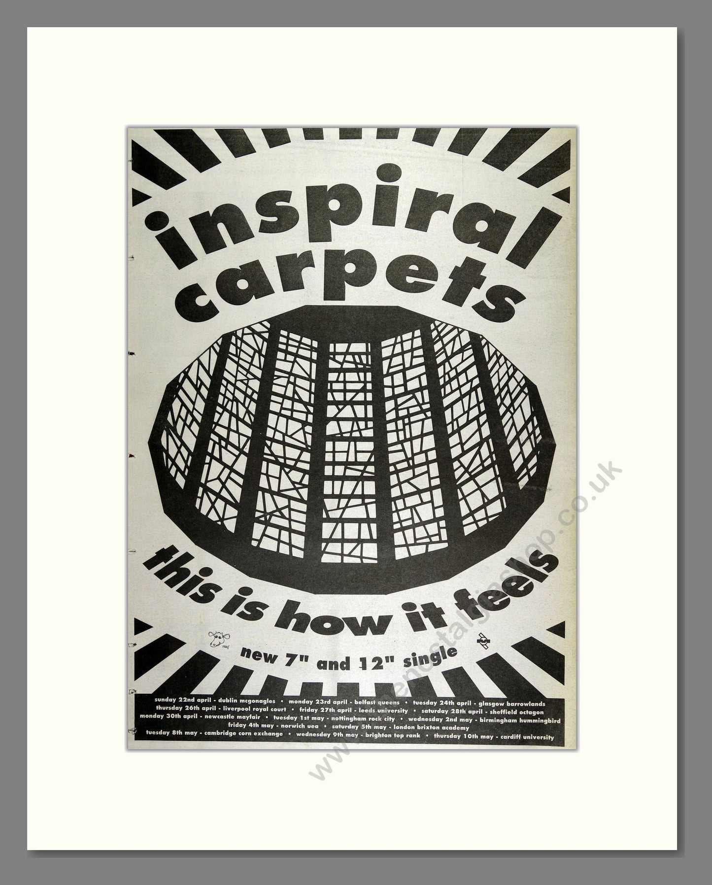 Inspiral Carpets - This is How it Feels. Vintage Advert 1990 (ref AD16434)