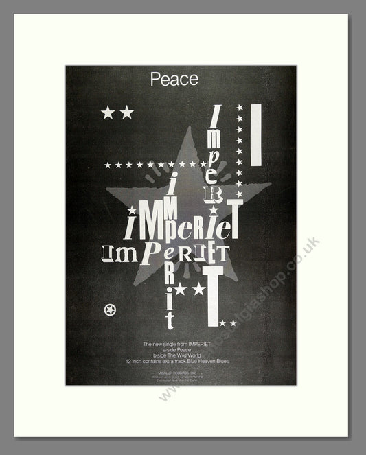 Imperiet - Peace. Vintage Advert 1986 (ref AD16445)