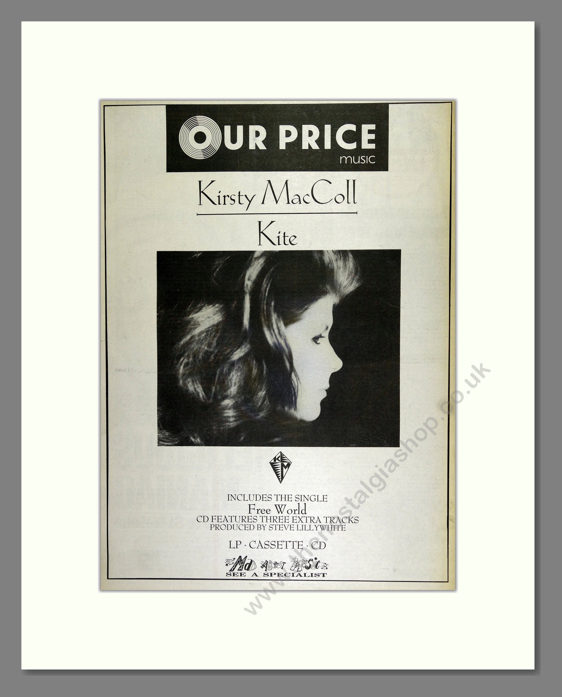 Kirsty MacColl - Kite. Vintage Advert 1989 (ref AD16493)