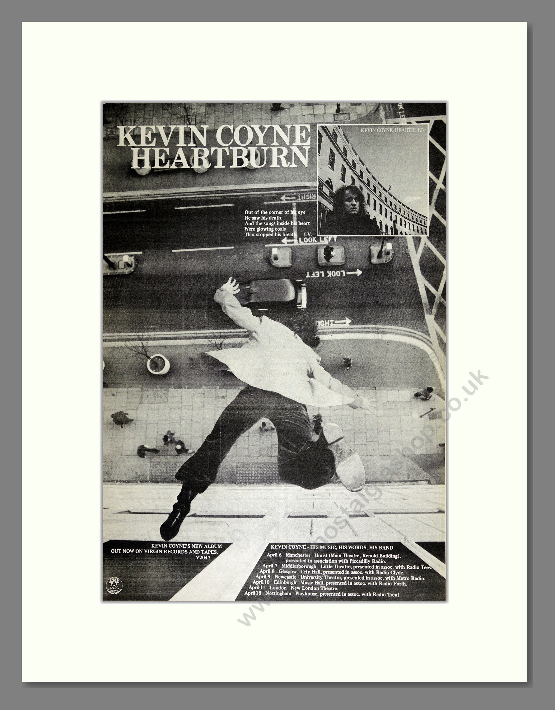 Kevin Coyne - Heartburn. Vintage Advert 1976 (ref AD16502)