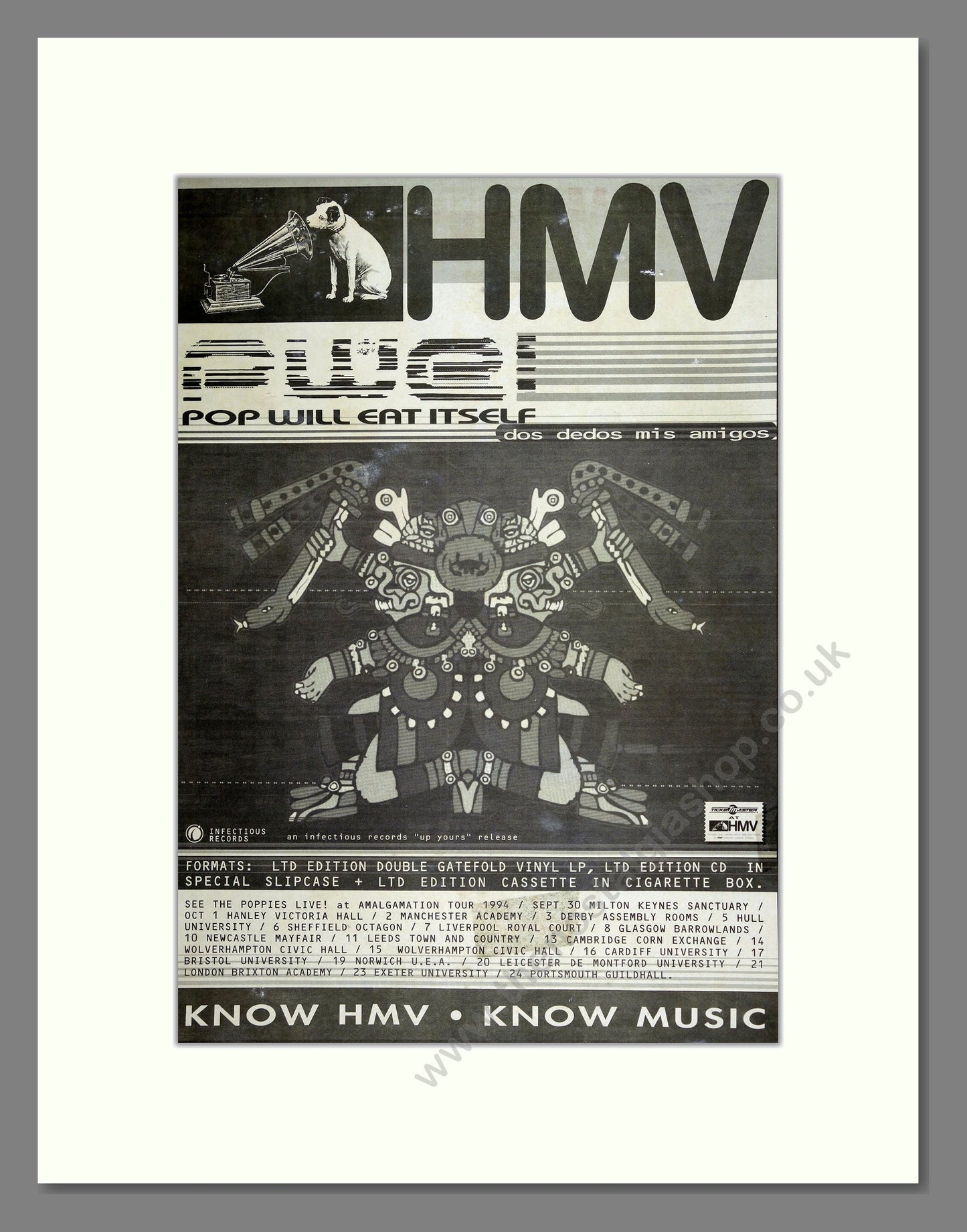 Pop Will Eat Itself - Dos Dedos Mis Amigos. Vintage Advert 1994 (ref AD16515)