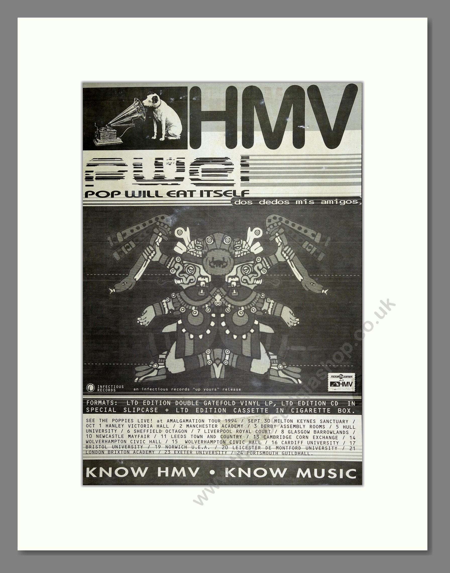 Pop Will Eat Itself - Dos Dedos Mis Amigos. Vintage Advert 1994 (ref AD16515)