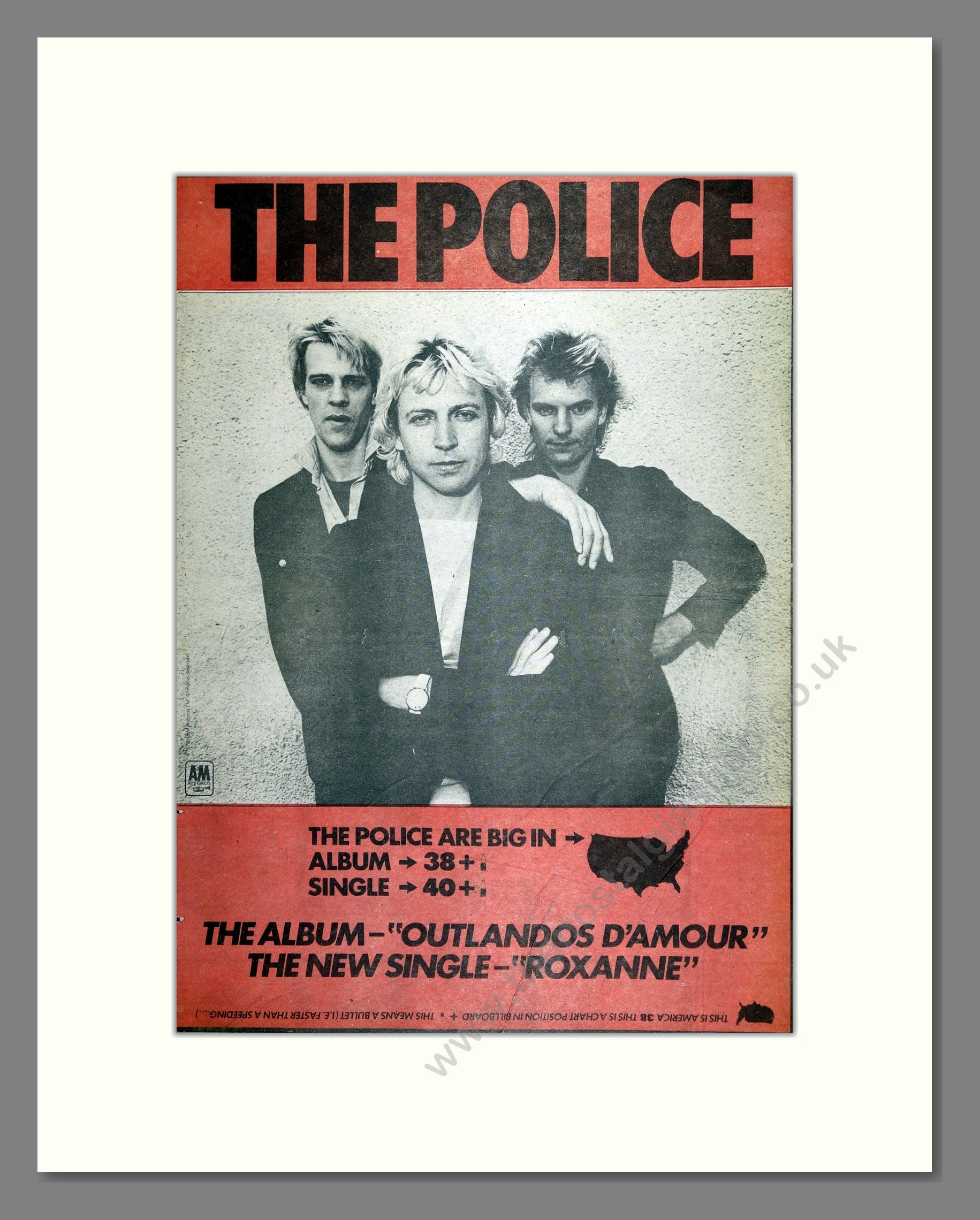 Police (The) - Outlandos D'Amour / Roxanne. Vintage Advert 1979 (ref AD16524)