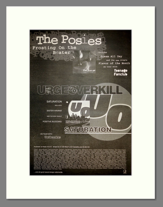 Posies (The) and Urge Overkill - Saturation. Vintage Advert 1993 (ref AD16543)