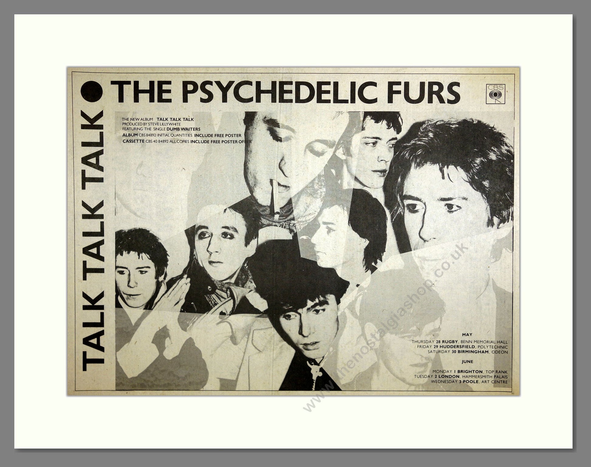 Psychedelic Furs (The) - Talk Talk Talk. Vintage Advert 1981 (ref AD16581)