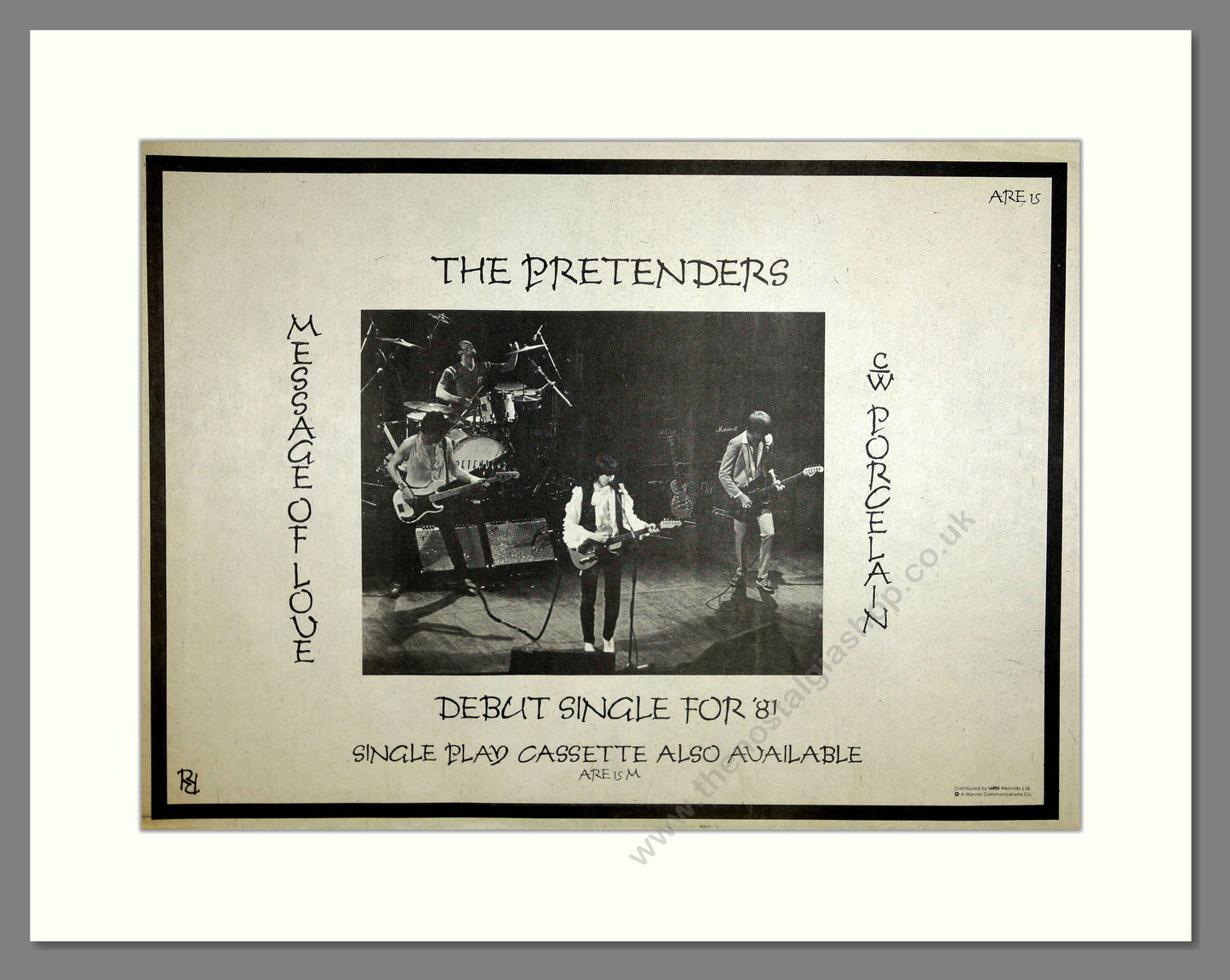 Pretenders - Message of Love. Vintage Advert 1981 (ref AD16592)