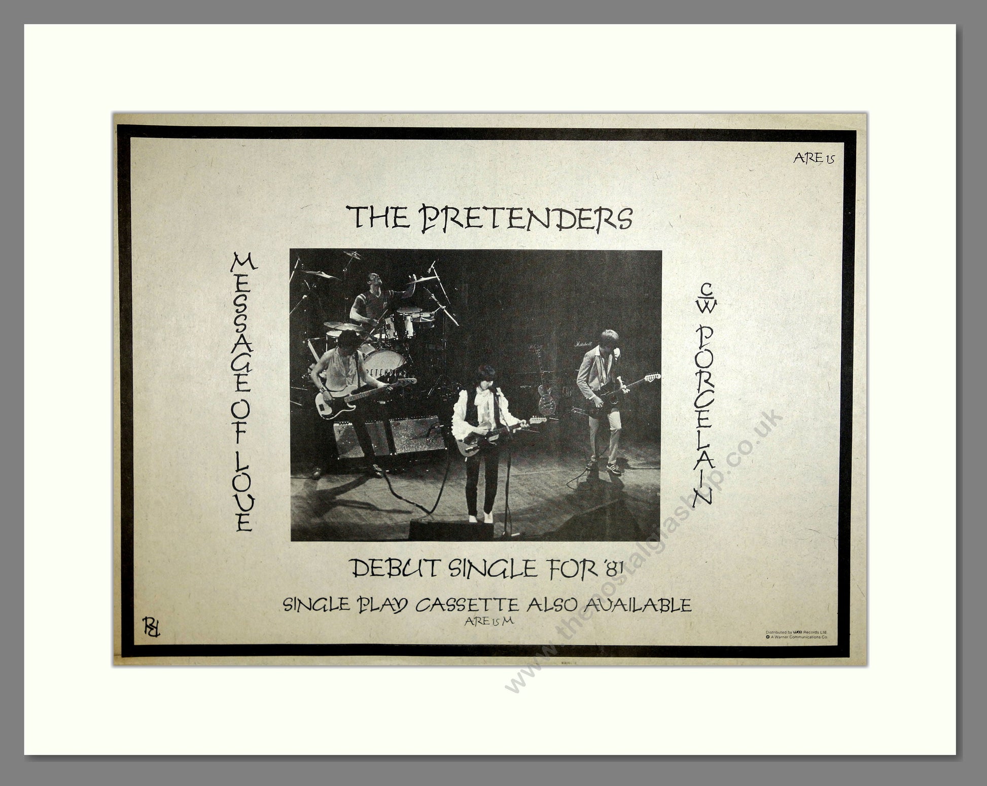 Pretenders - Message of Love. Vintage Advert 1981 (ref AD16592)