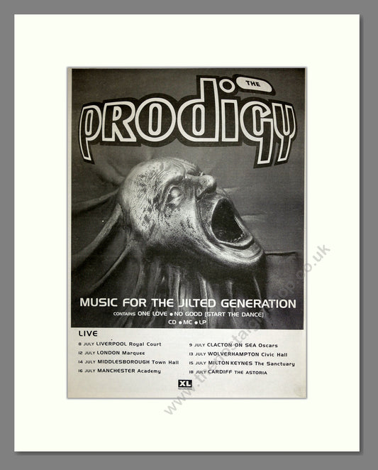 Prodigy (The) - Music For The Jilted Generation UK Tour . Vintage Advert 1994 (ref AD16612)