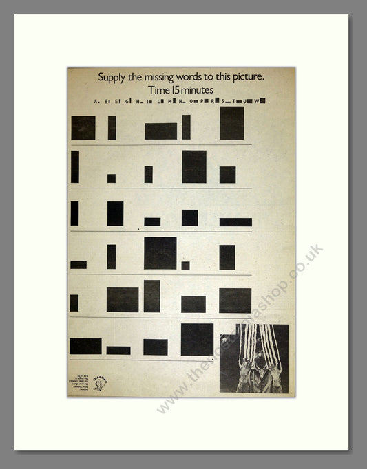 Peter Gabriel - 2nd Album. Vintage Advert 1978 (ref AD16626)