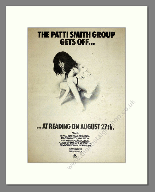Patti Smith Group (The) - Reading Gig (Plus UK Tour). Vintage Advert 1978 (ref AD16634)