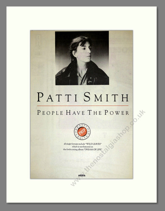 Patti Smith - People Have The Power. Vintage Advert 1988 (ref AD16635)