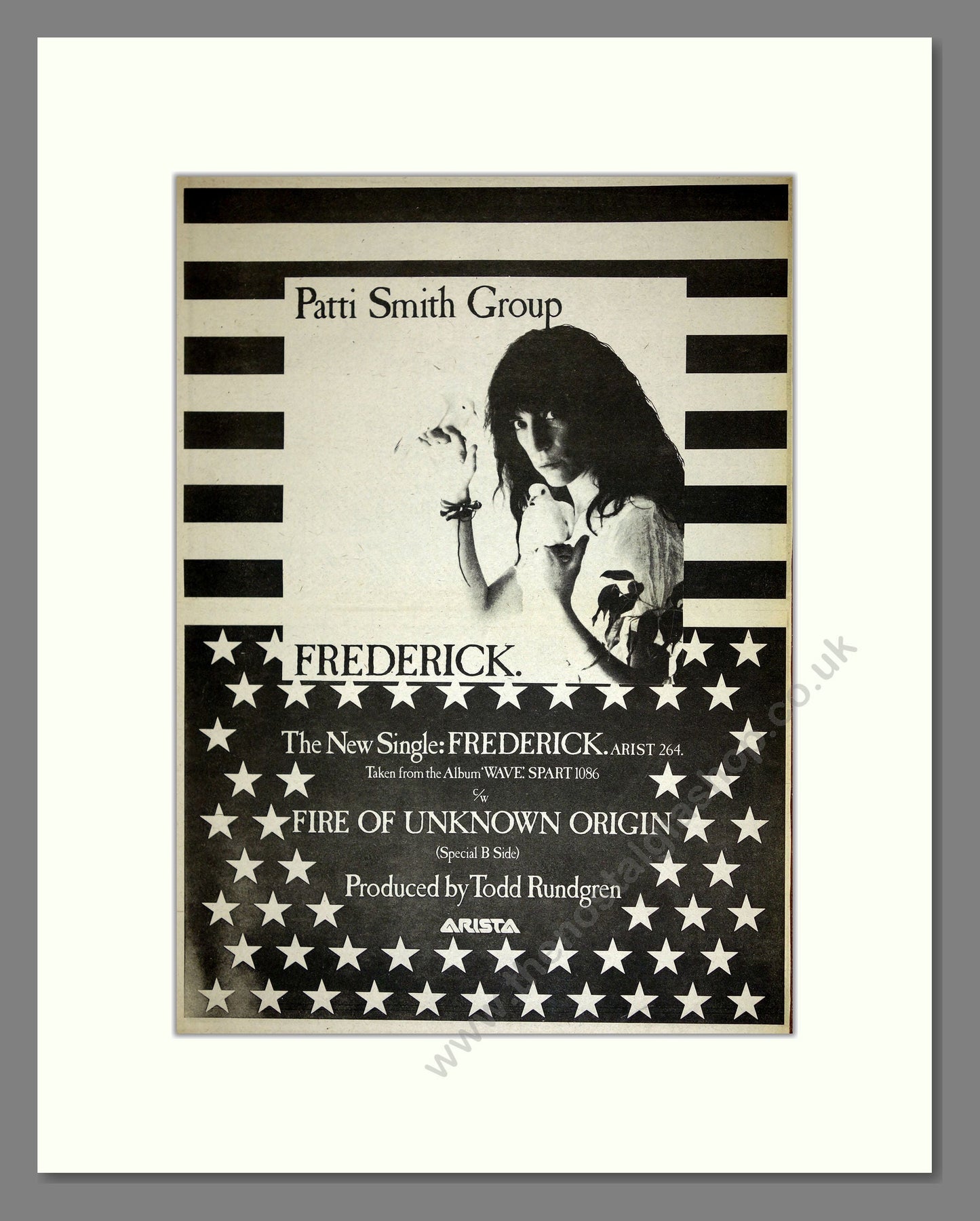 Patti Smith Group (The) - Frederick. Vintage Advert 1979 (ref AD16636)