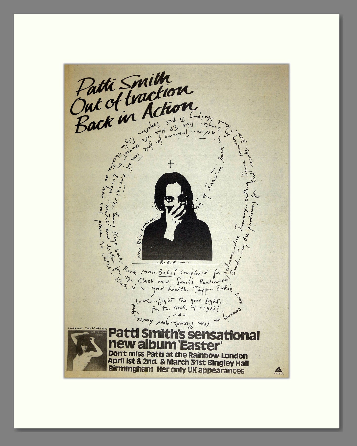 Patti Smith Group (The) - Easter. Vintage Advert 1978 (ref AD16639)