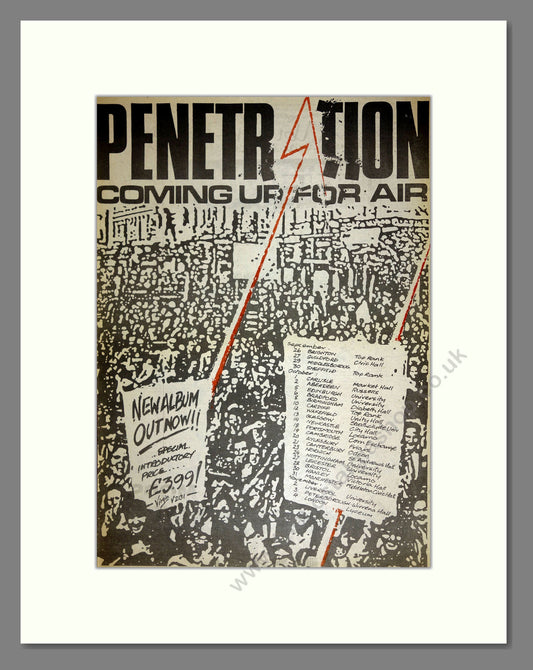 Penetration - Coming Up For Air (UK Tour). Vintage Advert 1979 (ref AD16642)