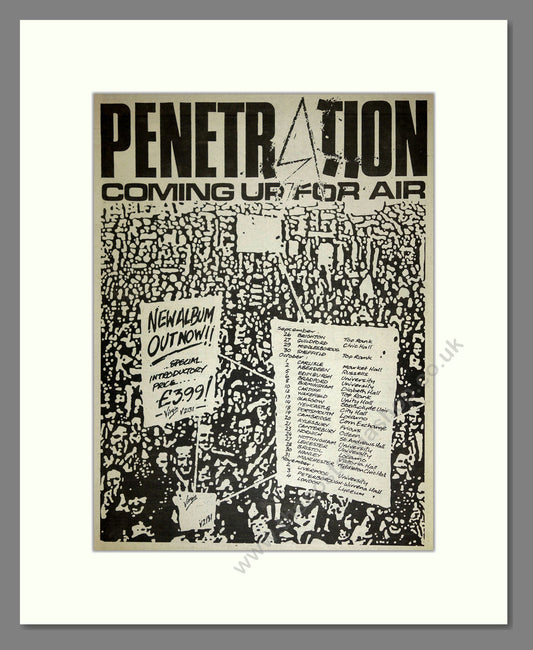 Penetration - Coming Up For Air (UK Tour). Vintage Advert 1979 (ref AD16643)