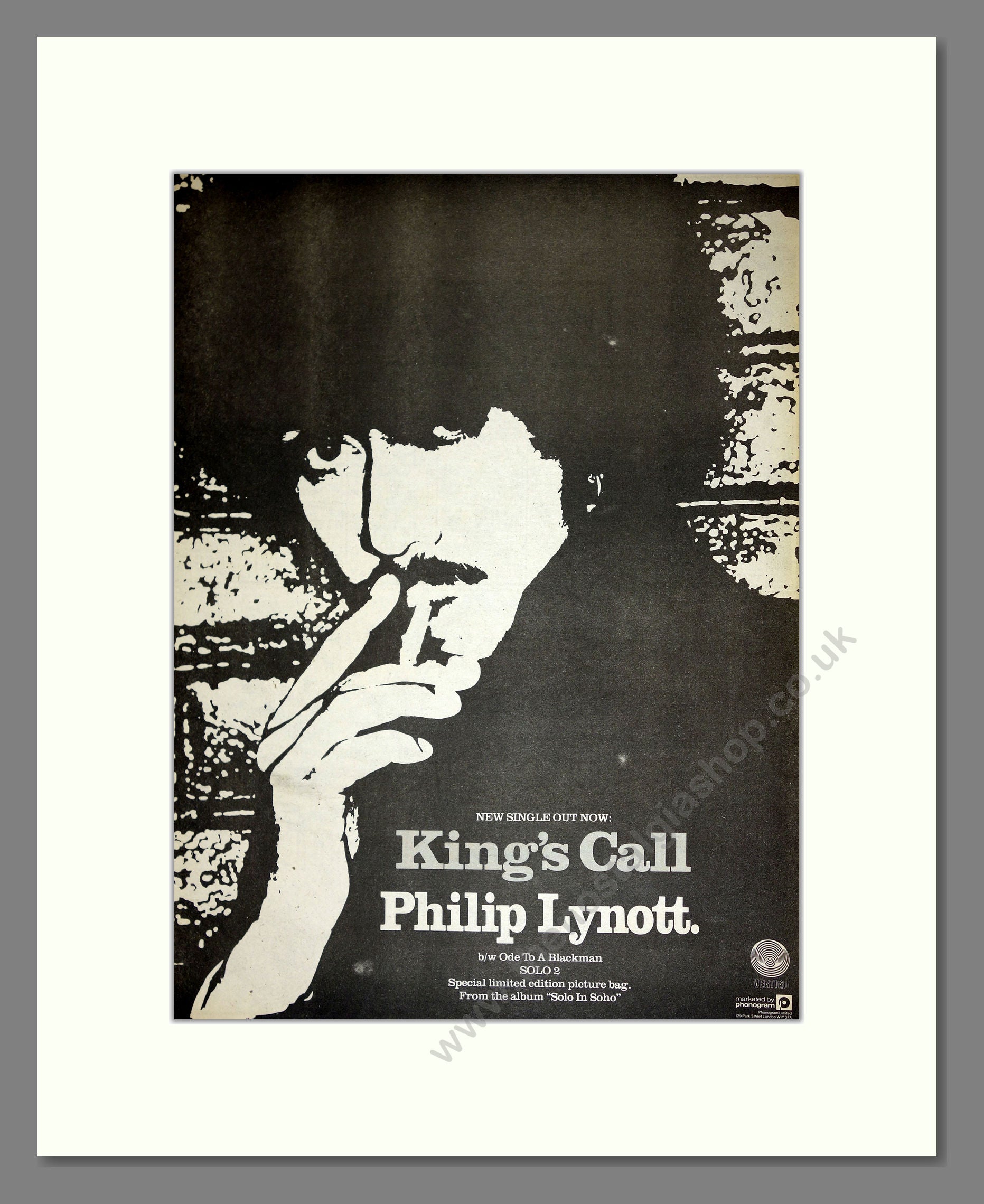 Philip Lynott - King's Call. Vintage Advert 1980 (ref AD16699)