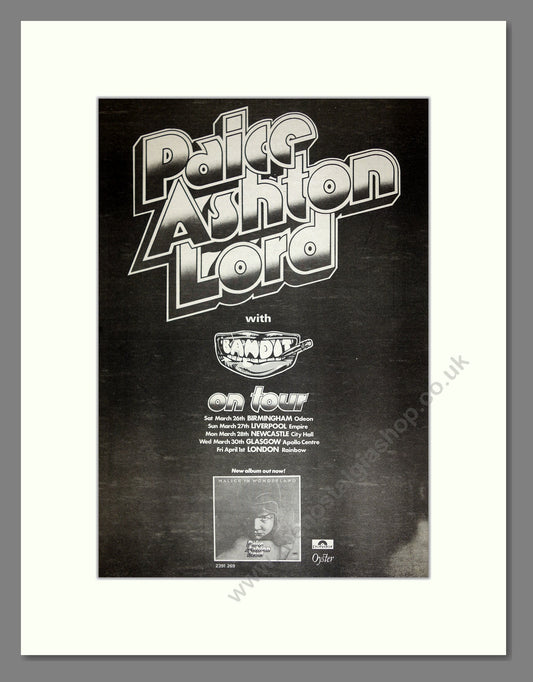 Paice Ashton Lord - UK Tour. Vintage Advert 1977 (ref AD16700)
