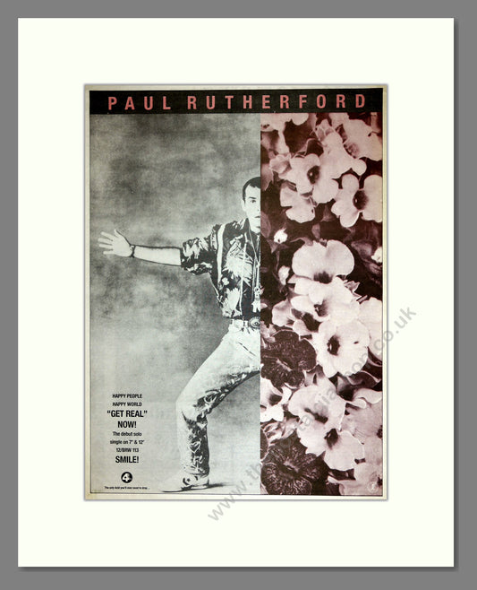 Paul Rutherford - Get Real Now. Vintage Advert 1988 (ref AD16720)