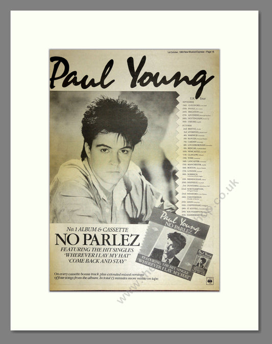Paul Young - No Parlez. Vintage Advert 1983 (ref AD16731)