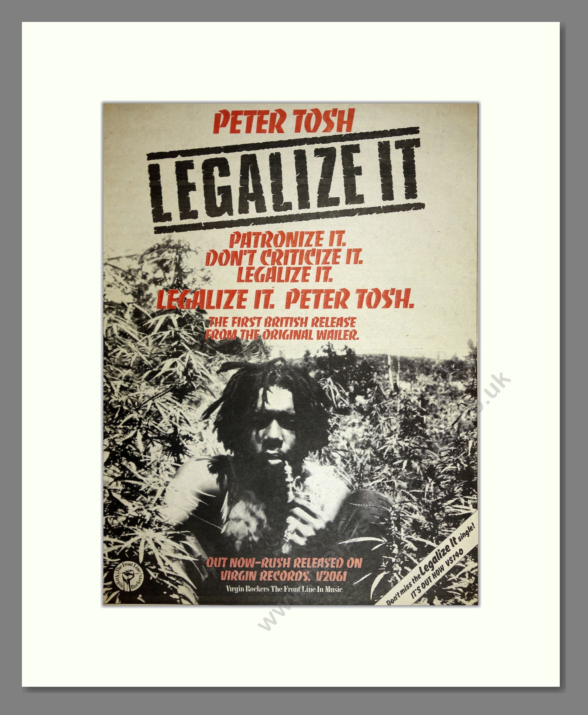 Peter Tosh - Legalize It. Vintage Advert 1976 (ref AD16732)