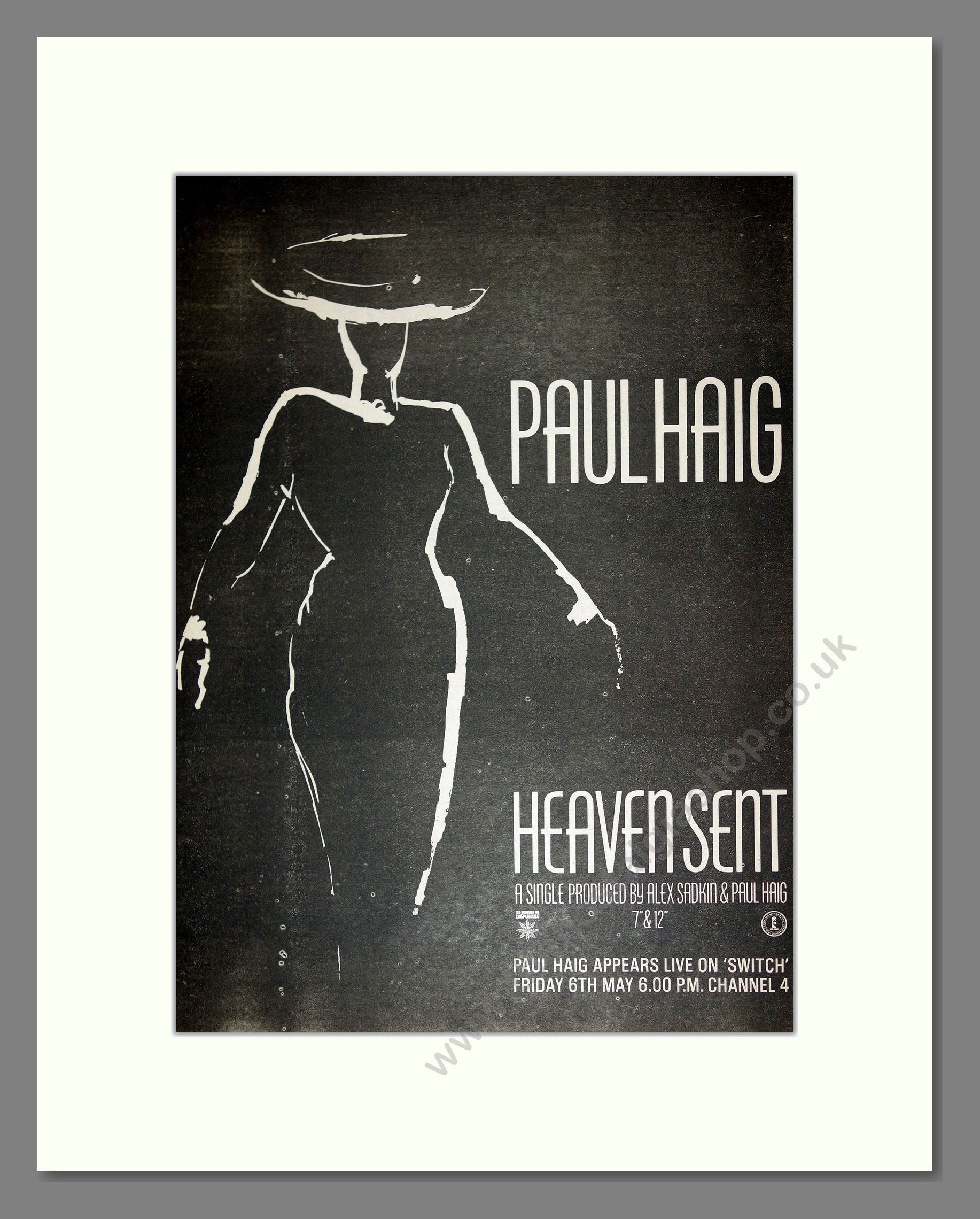 Paul Haig - Heaven Sent. Vintage Advert 1983 (ref AD16743)